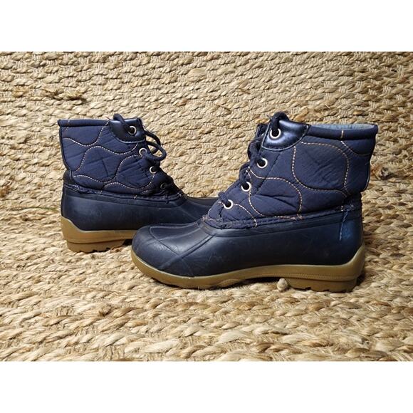Sperry Boots Youth 13 M Port Quilted Duck Winter Ankle Lace Up Blue Outdoor - Picture 4 of 9